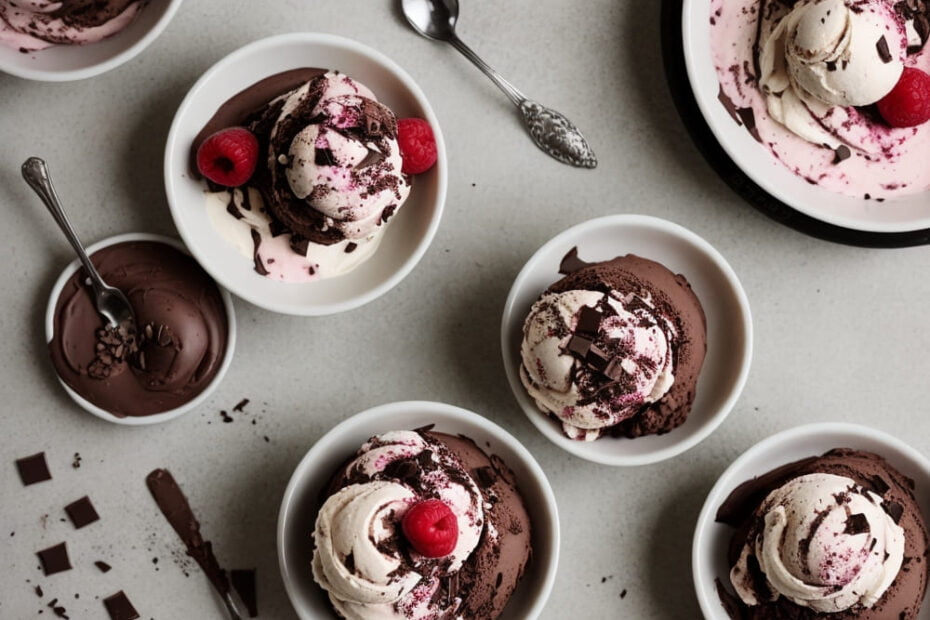 Vegan chocolate and almond ice cream