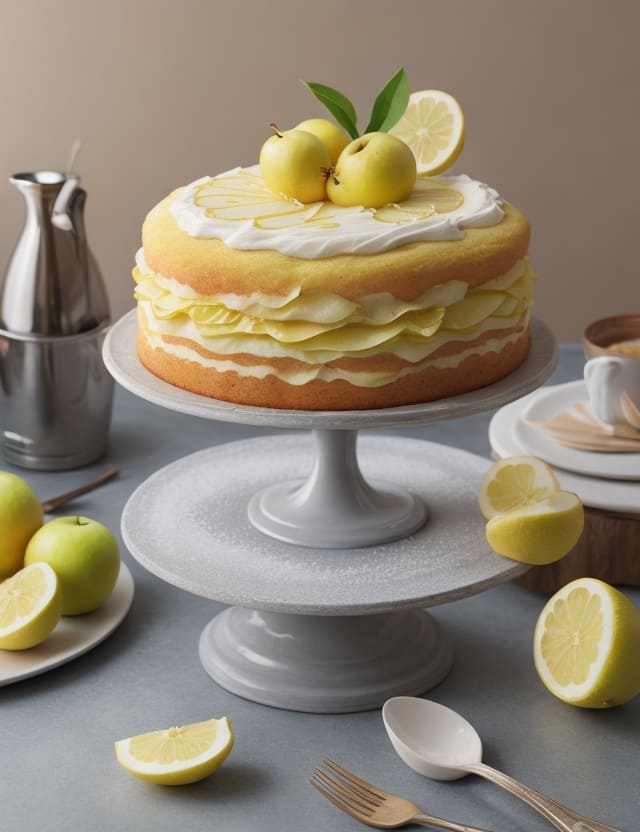 Soft Lemon and Apple Cake Recipe