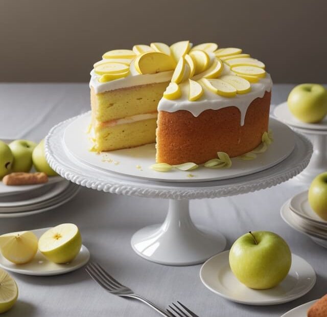 Soft Lemon and Apple Cake Recipe