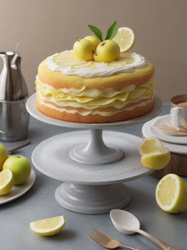 Soft Lemon and Apple Cake Recipe